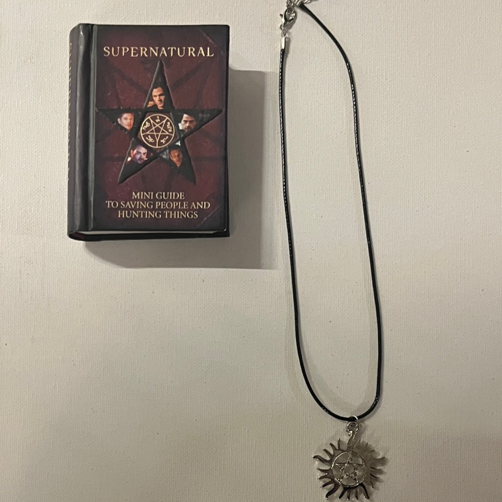 Supernatural Mini Guide with the Anti Possession Pendant Necklace